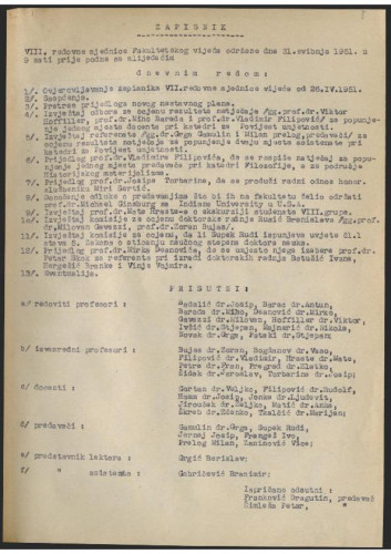 8. redovna sjednica 1950.-1951.