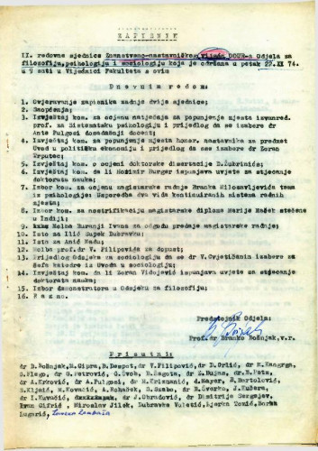 2. redovna sjednica Vijeća OOUR-a 1974.-1975.