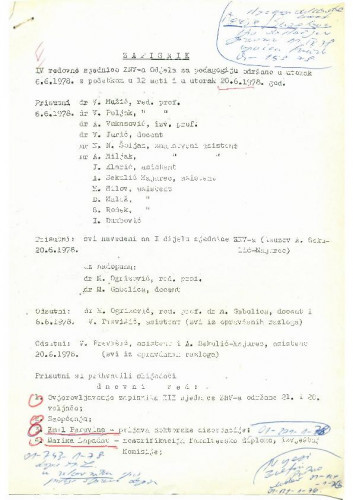 5. redovna sjednica Odjela za pedagogiju 1977.-1978.
