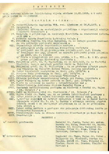 8. redovna sjednica 1952.-1953.