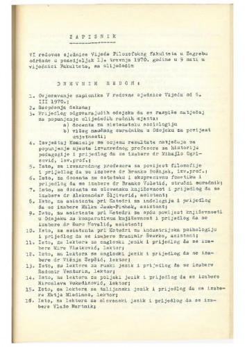 6. redovna sjednica 1969.-1970.