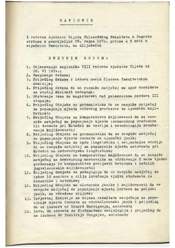 1. redovna sjednica 1970.-1971.